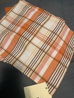 Fabric Placemats 4 Plaid - Orange & Cream